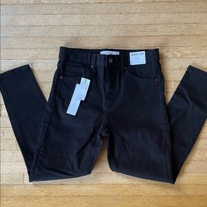 NWT TopShop Jamie high waisted skinny petite black ripped jeans